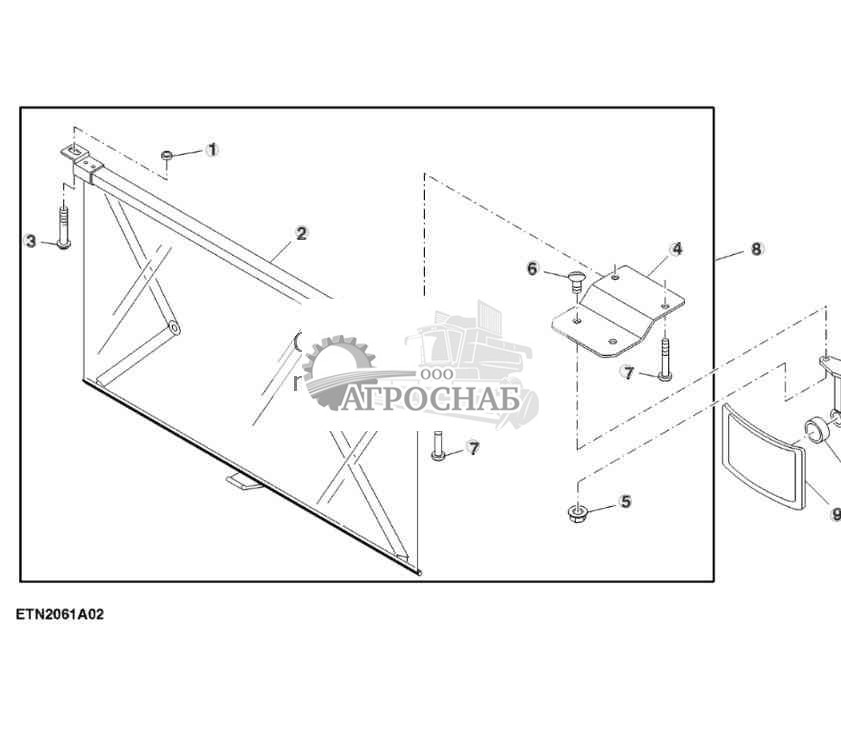 Передняя солнцезащитная шторка (с зеркалом заднего вида) 